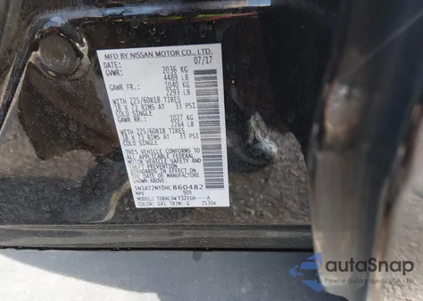 2017 Nissan Rogue Sl z USA, uszkodzony, nr VIN 5N1AT2MT0HC860482